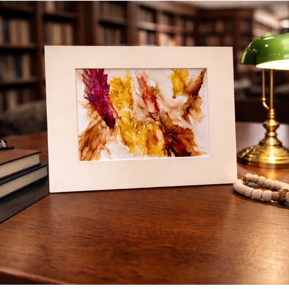 Hand made one of a kind abstract original alcohol ink wall art painting